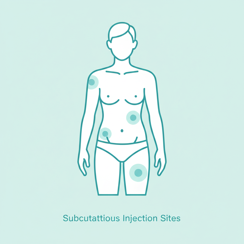 GLP-1 injection site diagram